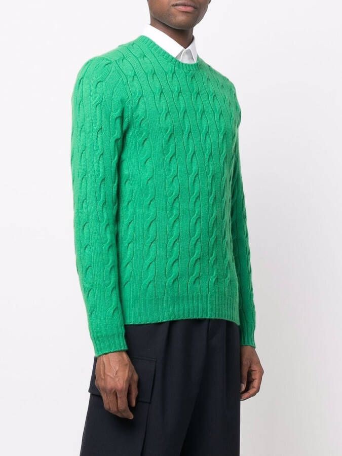 Ralph Lauren Purple Label Kabelgebreide trui Groen