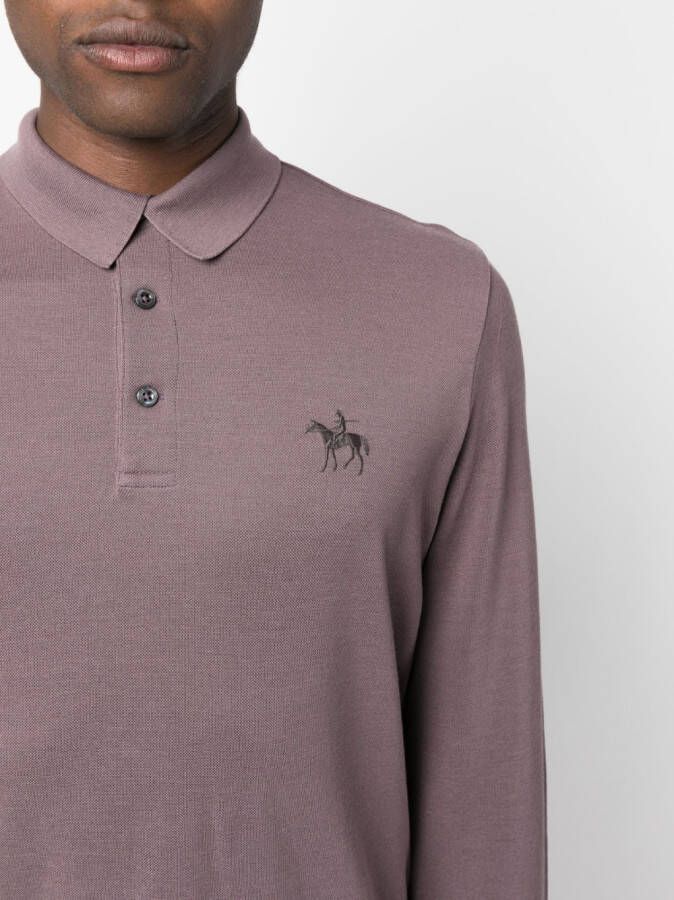 Ralph Lauren Purple Label Poloshirt met geborduurd logo Paars
