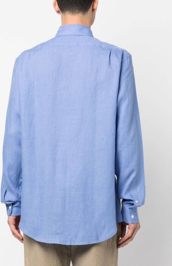 Ralph Lauren Purple Label Linnen overhemd Blauw