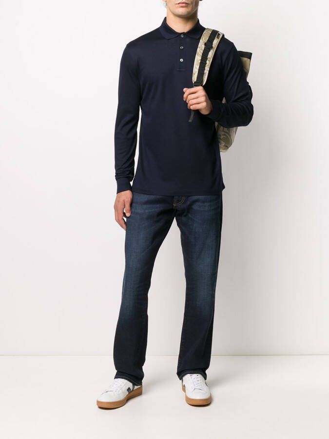 Ralph Lauren Purple Label Poloshirt met logo Blauw