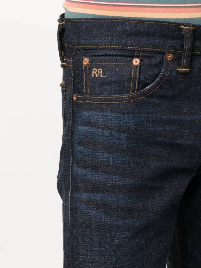 Ralph Lauren RRL Jeans met geborduurd logo Blauw