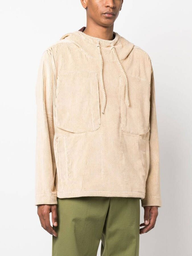 RANRA Ribfluwelen jack Beige