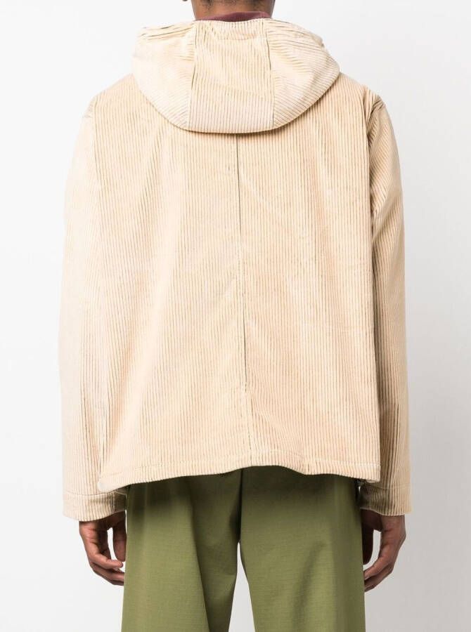 RANRA Ribfluwelen jack Beige