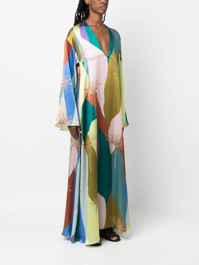 Raquel Diniz Maxi-jurk met print Blauw