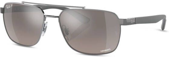 Ray-Ban Zonnebril met rechthoekig montuur Grijs