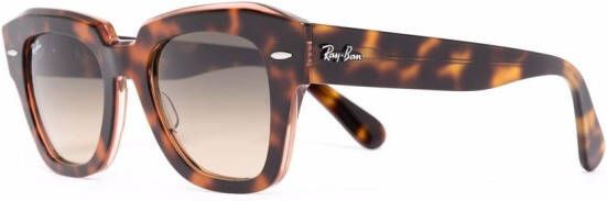 Ray-Ban State Street zonnebril met rond montuur Bruin