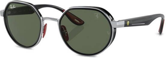 Ray-Ban x Scuderia Ferrari zonnebril met geometrisch montuur Zilver