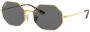 Ray-Ban Zonnebril met achthoekig montuur Goud - Thumbnail 2