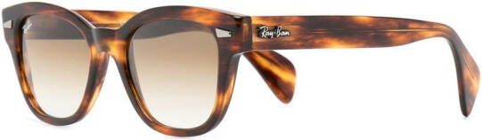 Ray-Ban Zonnebril met rechthoekig montuur Bruin