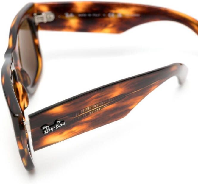 Ray-Ban Zonnebril met rechthoekig montuur Bruin