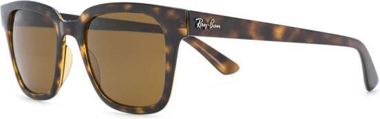 Ray-Ban Zonnebril met rechthoekig montuur Bruin