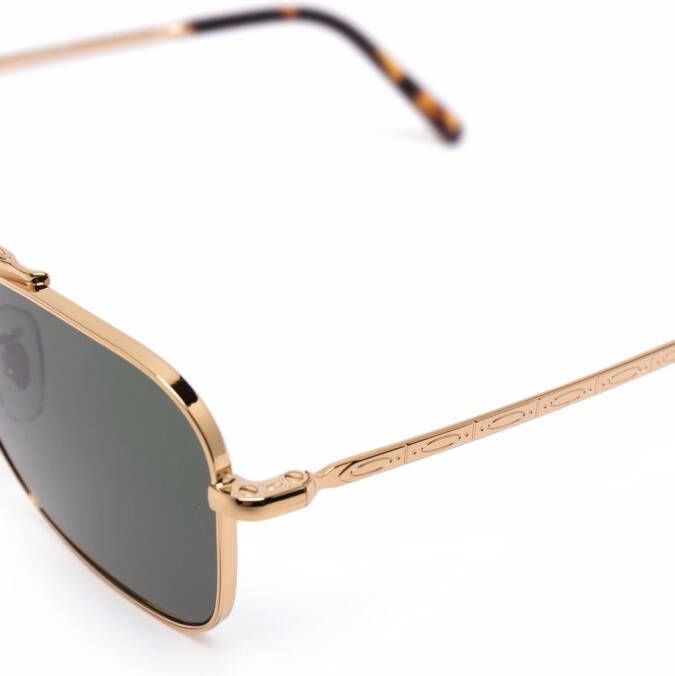 Ray-Ban Zonnebril met rechthoekig montuur Goud
