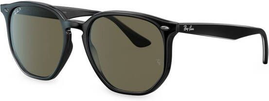 Ray-Ban Zonnebril met zeshoekig montuur Zwart