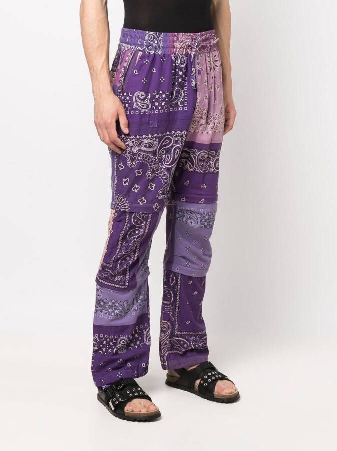 Readymade Broek met bandanaprint Paars