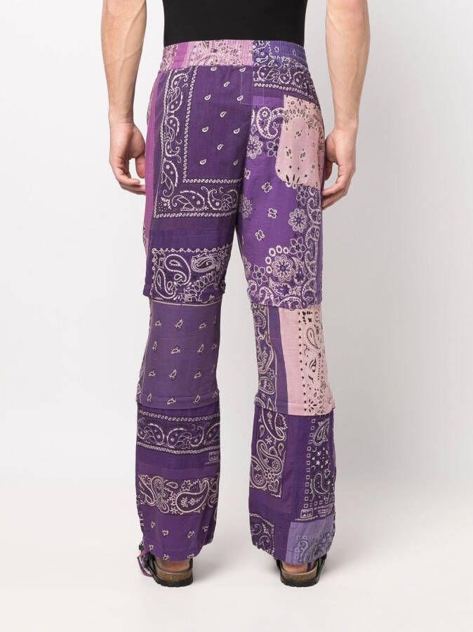 Readymade Broek met bandanaprint Paars
