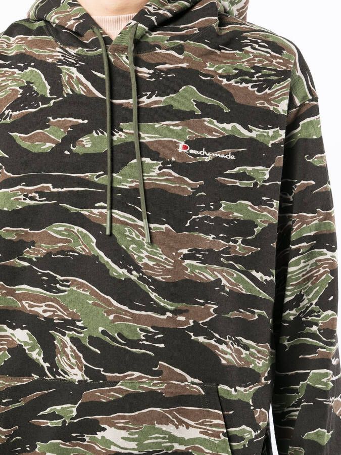 Readymade Hoodie met camouflageprint Groen