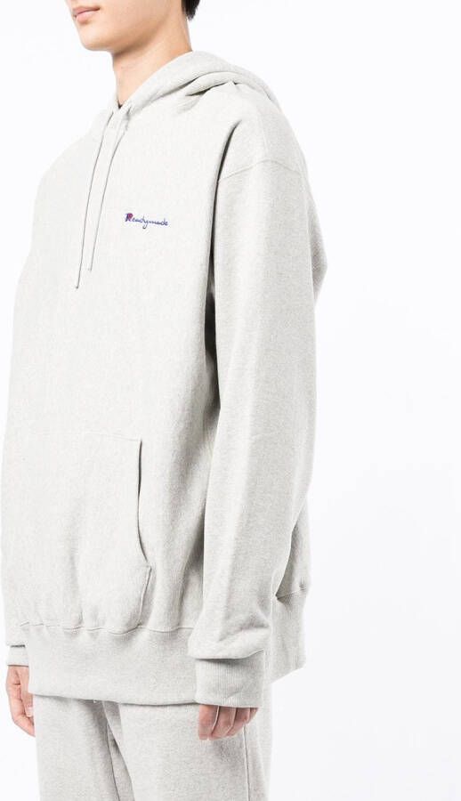Readymade Hoodie met geborduurd logo Grijs