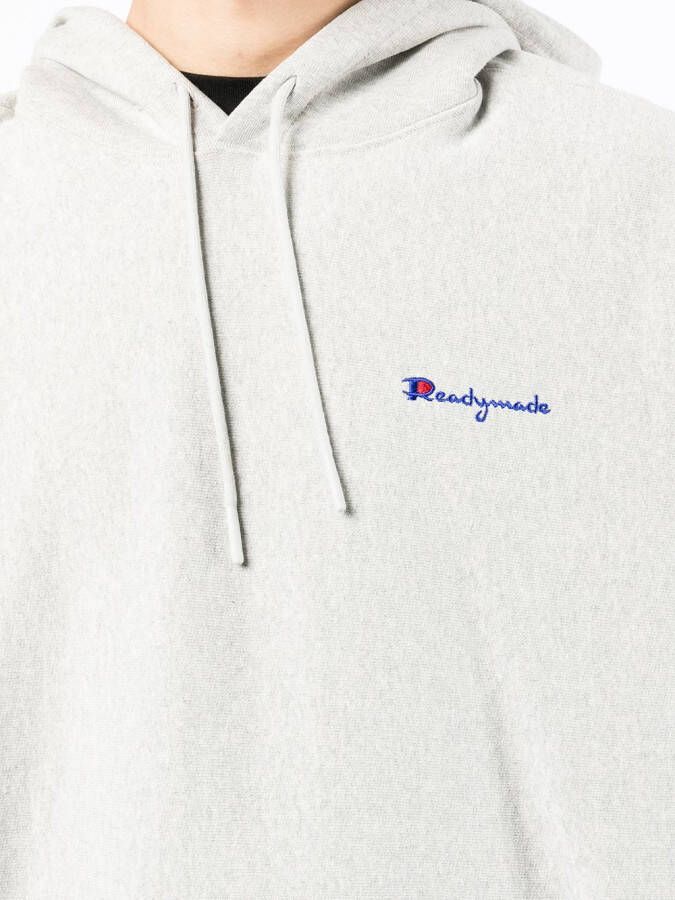 Readymade Hoodie met geborduurd logo Grijs