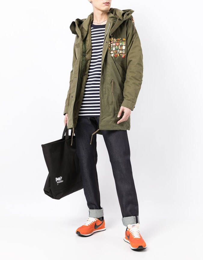 Readymade Parka verfraaid met speld Groen