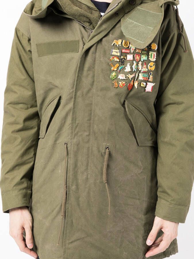 Readymade Parka verfraaid met speld Groen