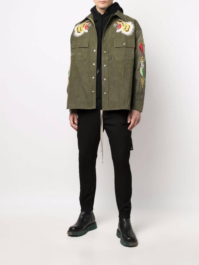 Readymade Shirt met borduurwerk Groen