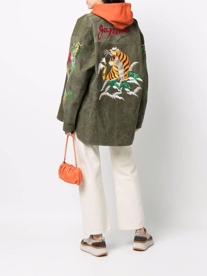 Readymade Shirt met borduurwerk Groen