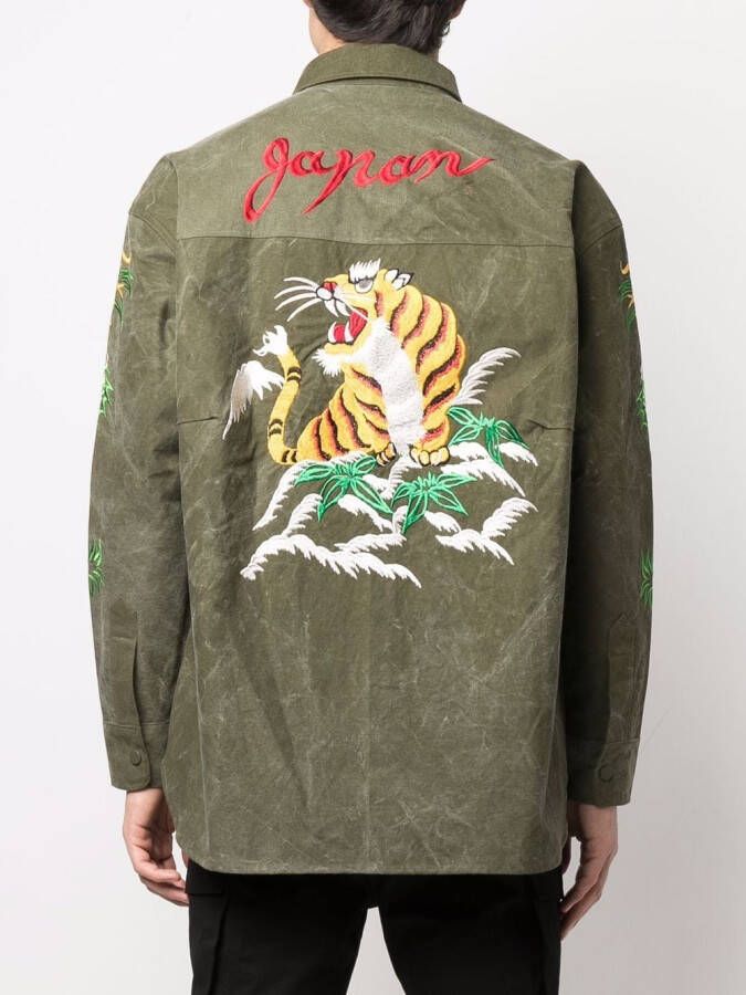 Readymade Shirt met borduurwerk Groen