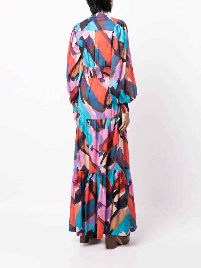 Rebecca Vallance Maxi-jurk met abstracte print Rood