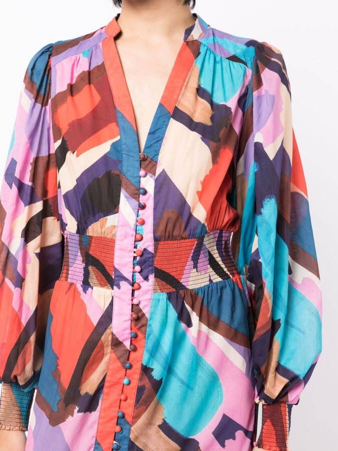 Rebecca Vallance Maxi-jurk met abstracte print Rood