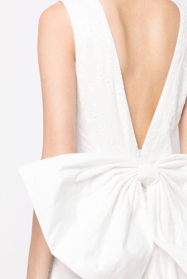 Rebecca Vallance Avondjurk met strikdetail Wit