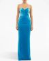 Rebecca Vallance Bernardette velvet-effect gown Blauw - Thumbnail 2