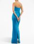 Rebecca Vallance Bernardette velvet-effect gown Blauw - Thumbnail 4