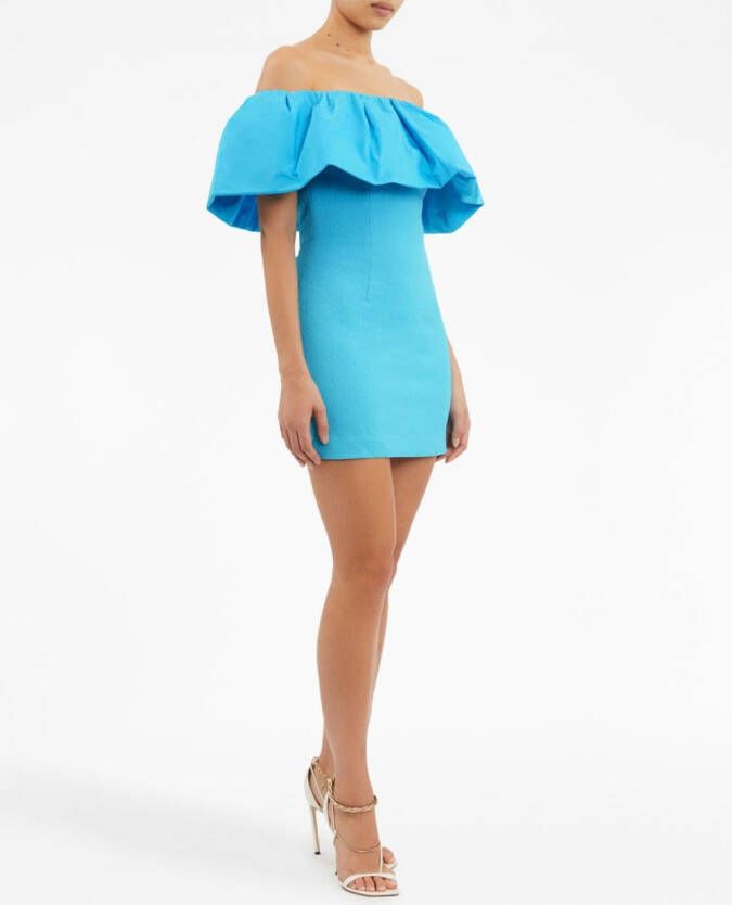 Rebecca Vallance Off-shoulder mini-jurk Blauw