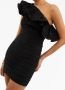Rebecca Vallance Chloe asymmetrische mini-jurk Zwart - Thumbnail 5