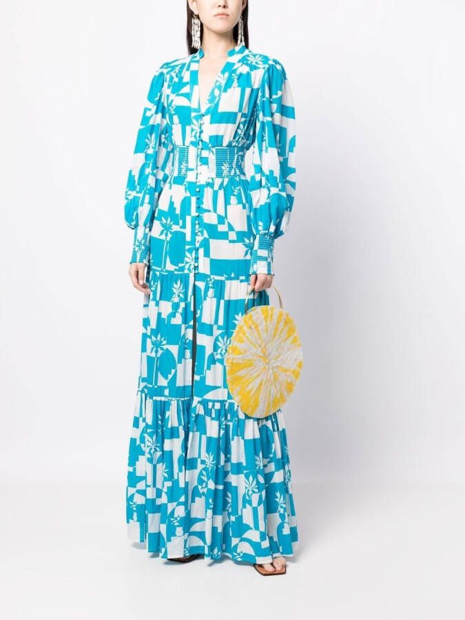 Rebecca Vallance Maxi-jurk met print Blauw