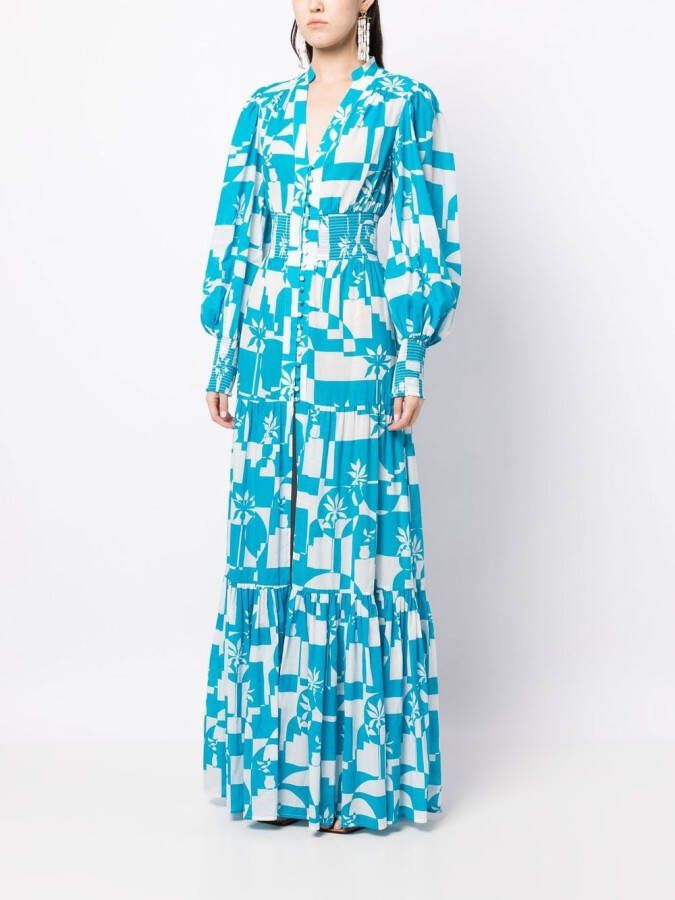 Rebecca Vallance Maxi-jurk met print Blauw
