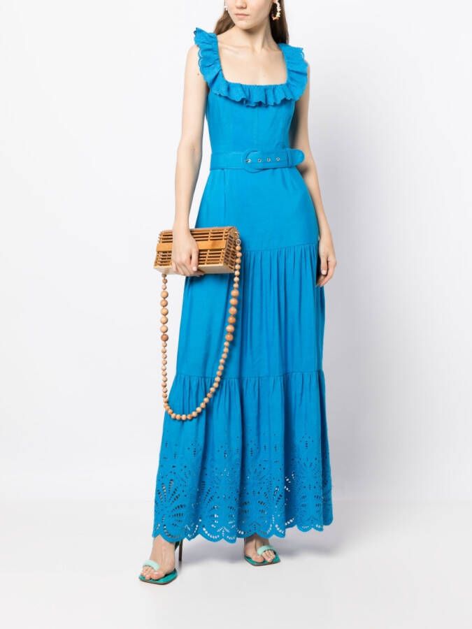 Rebecca Vallance Maxi-jurk met ruches Blauw