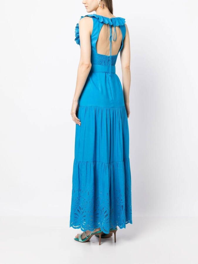 Rebecca Vallance Maxi-jurk met ruches Blauw
