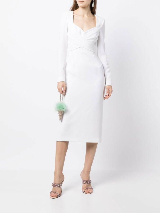 Rebecca Vallance Midi-jurk met gekruiste bandjes Wit