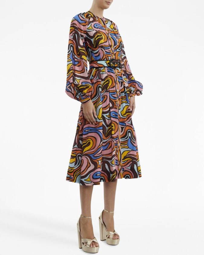 Rebecca Vallance Midi-jurk met lange mouwen Roze