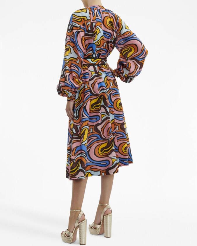 Rebecca Vallance Midi-jurk met lange mouwen Roze