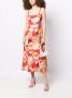 Rebecca Vallance Midi-jurk met patroon Rood - Thumbnail 2