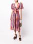 Rebecca Vallance Midi-jurk met pofmouwen Oranje - Thumbnail 2