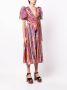 Rebecca Vallance Midi-jurk met pofmouwen Oranje - Thumbnail 3