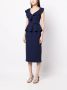 Rebecca Vallance Midi-jurk met ruche afwerking Blauw - Thumbnail 3