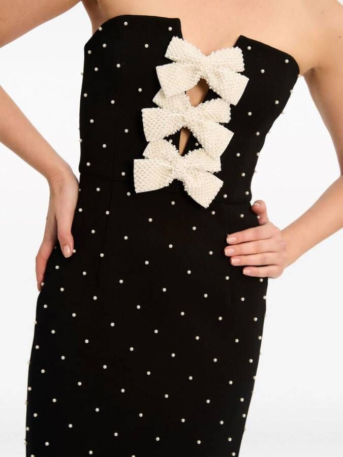 Rebecca Vallance Midi-jurk met strikdetail Zwart