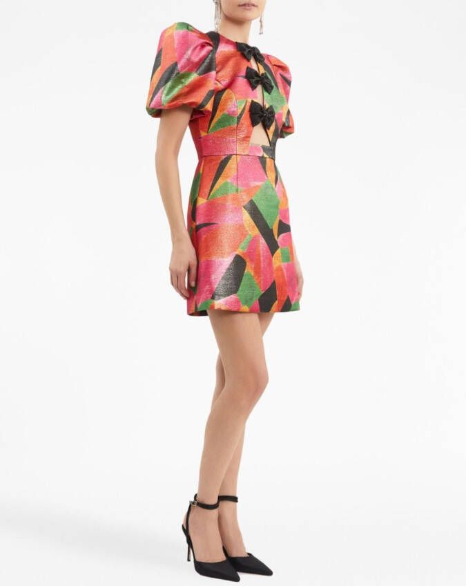Rebecca Vallance Mini-jurk met metallic strik Roze