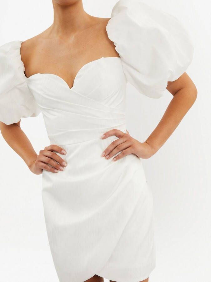 Rebecca Vallance Mini-jurk met pofmouwen Wit
