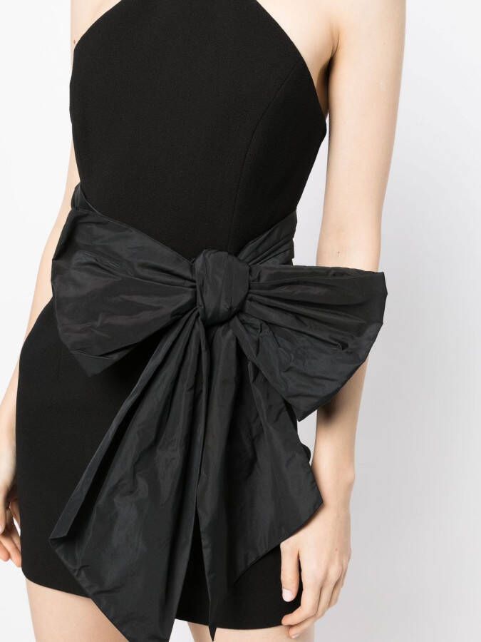 Rebecca Vallance Mini-jurk verfraaid met strik Zwart