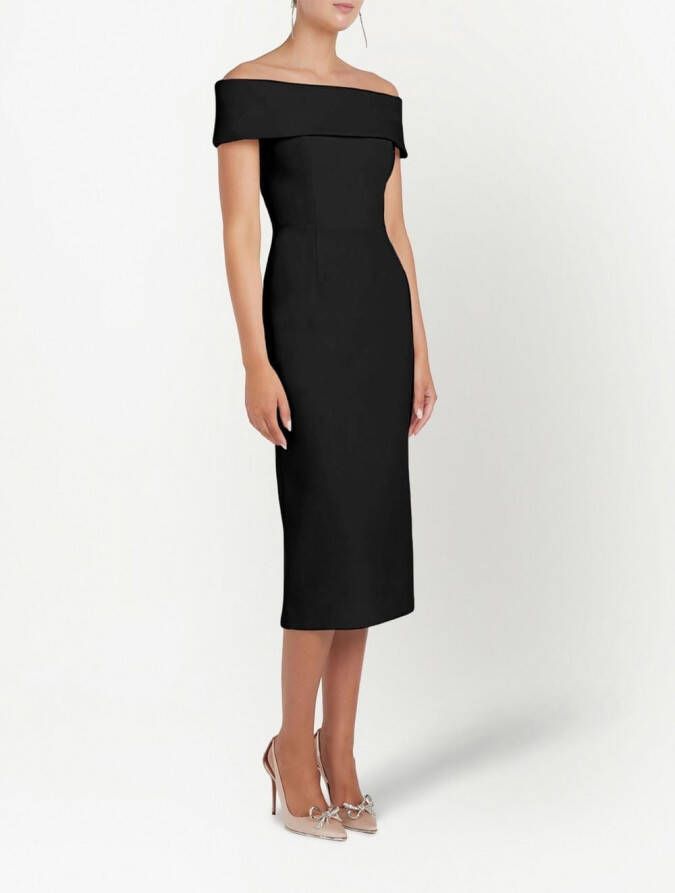 Rebecca Vallance Off-shoulder midi-jurk Zwart